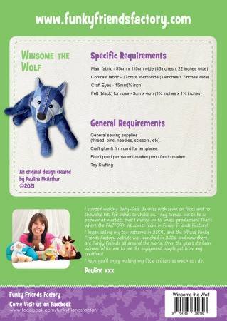 Winsome Wolf Sewing Pattern - Funky Friends Factory Pattern image 1