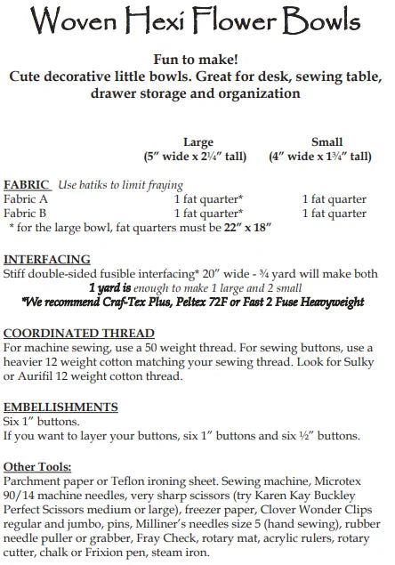 Aunties Two Patterns - Woven Hexie Flower Bowls image 1