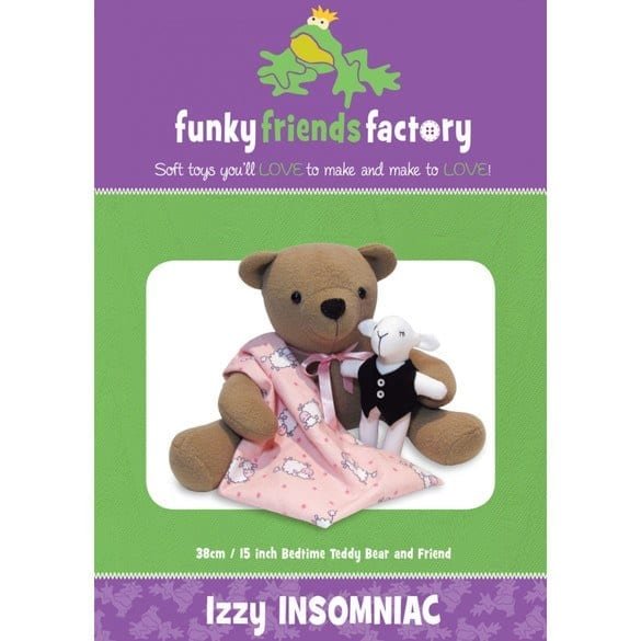 Izzy Insomniac Teddy Bear - Funky Friends Factory Pattern image 0