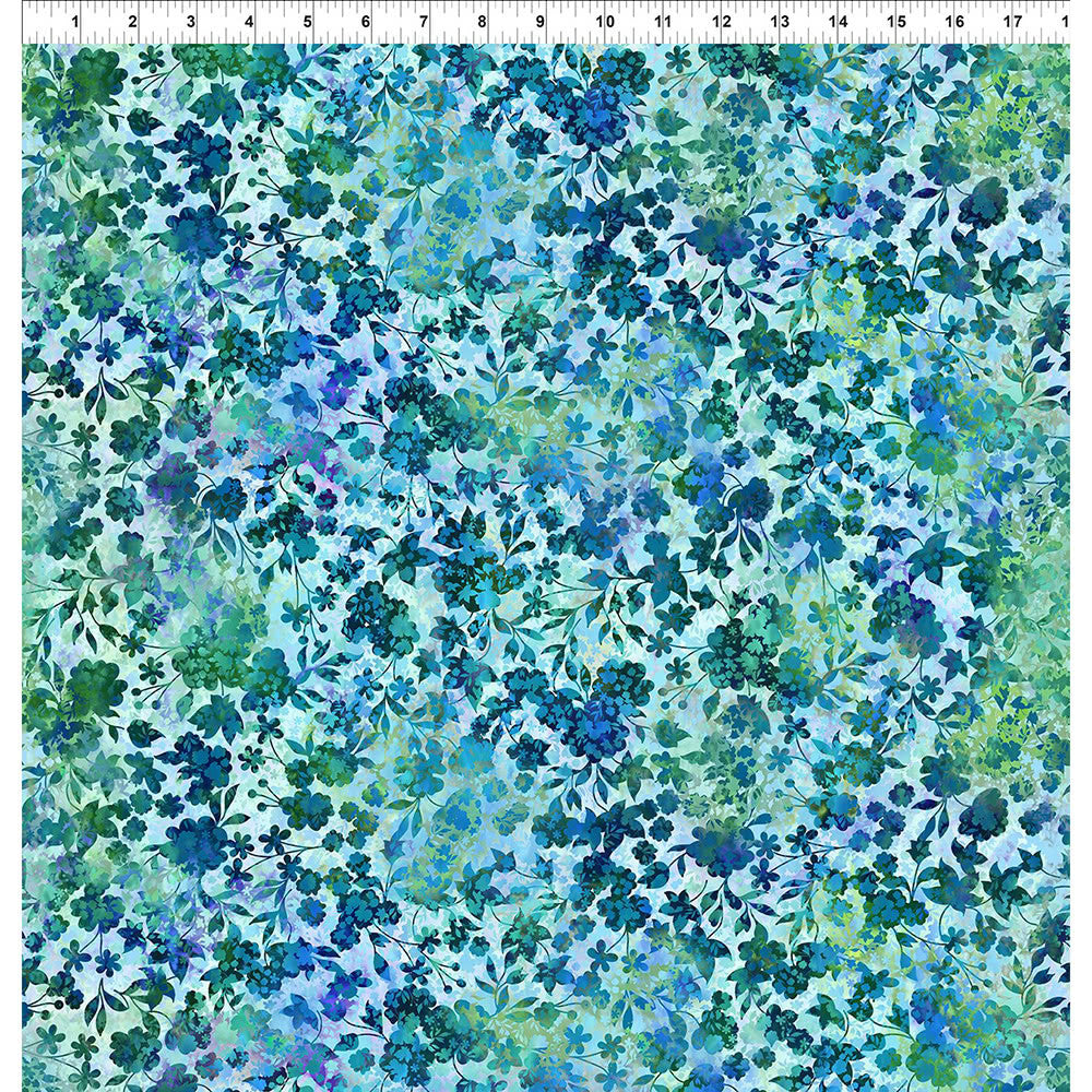 Allure by Jason Yenter - Blue Blooming Floral Berry Vine