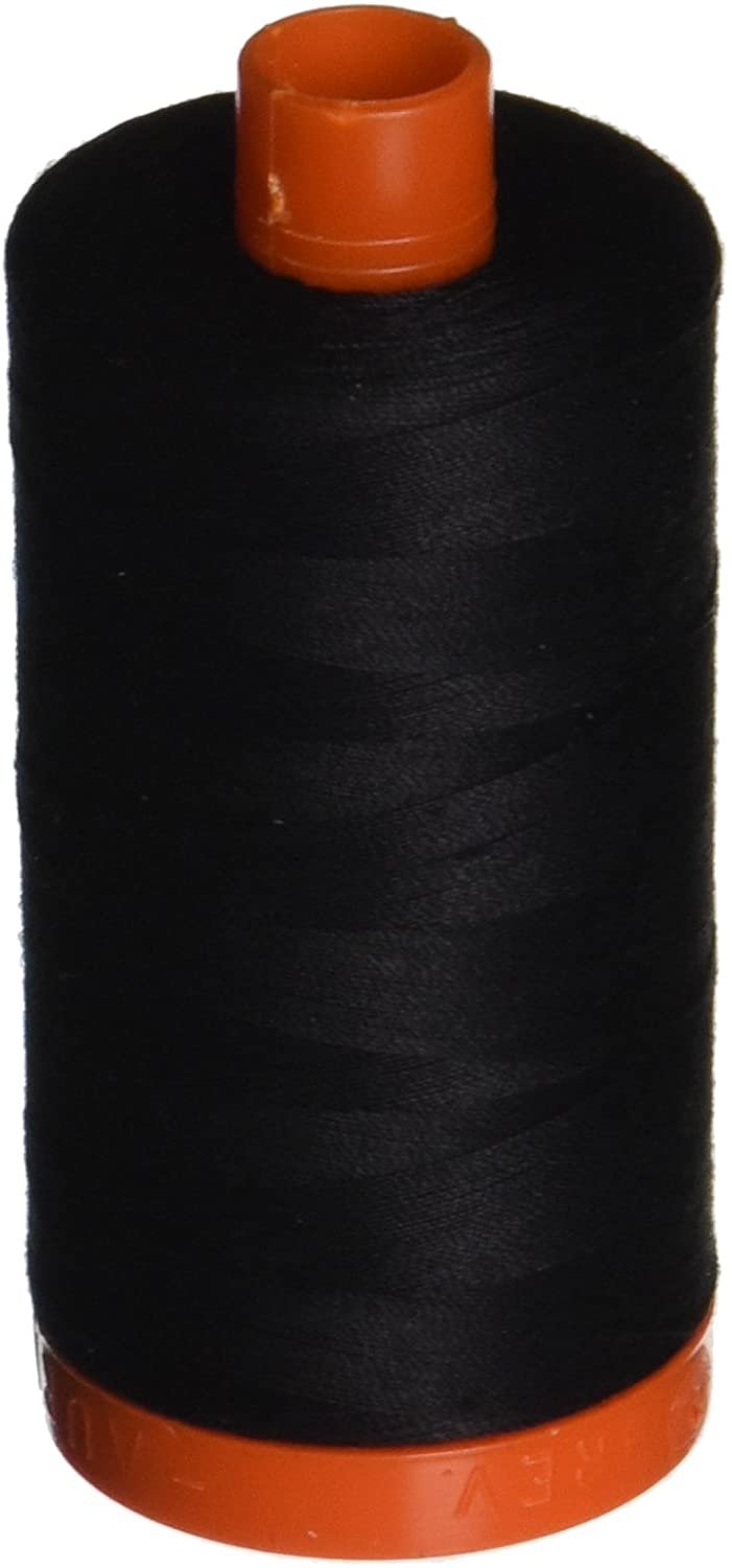 Aurifil 50Wt 100% Mako Cotton Thread Black image 0