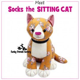 NEW - Socks the SITTING Cat - Funky Friends Factory Pattern image 0