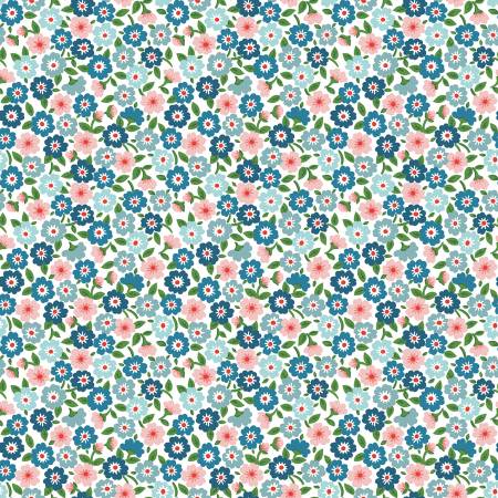 Flower Market by Poppie Cotton - Forget Me Nots Blue