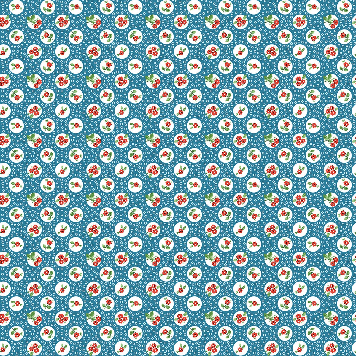 Flower Market by Poppie Cotton - Pocket Posies Blue