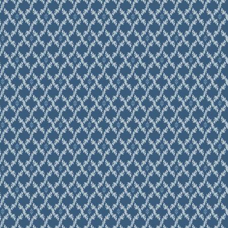 Lakeland Blues by Poppie Cotton - Leafy Diamonds Dark