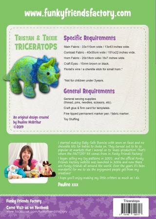Trixie & Tristan Triceratops - Funky Friends Factory Pattern image 1