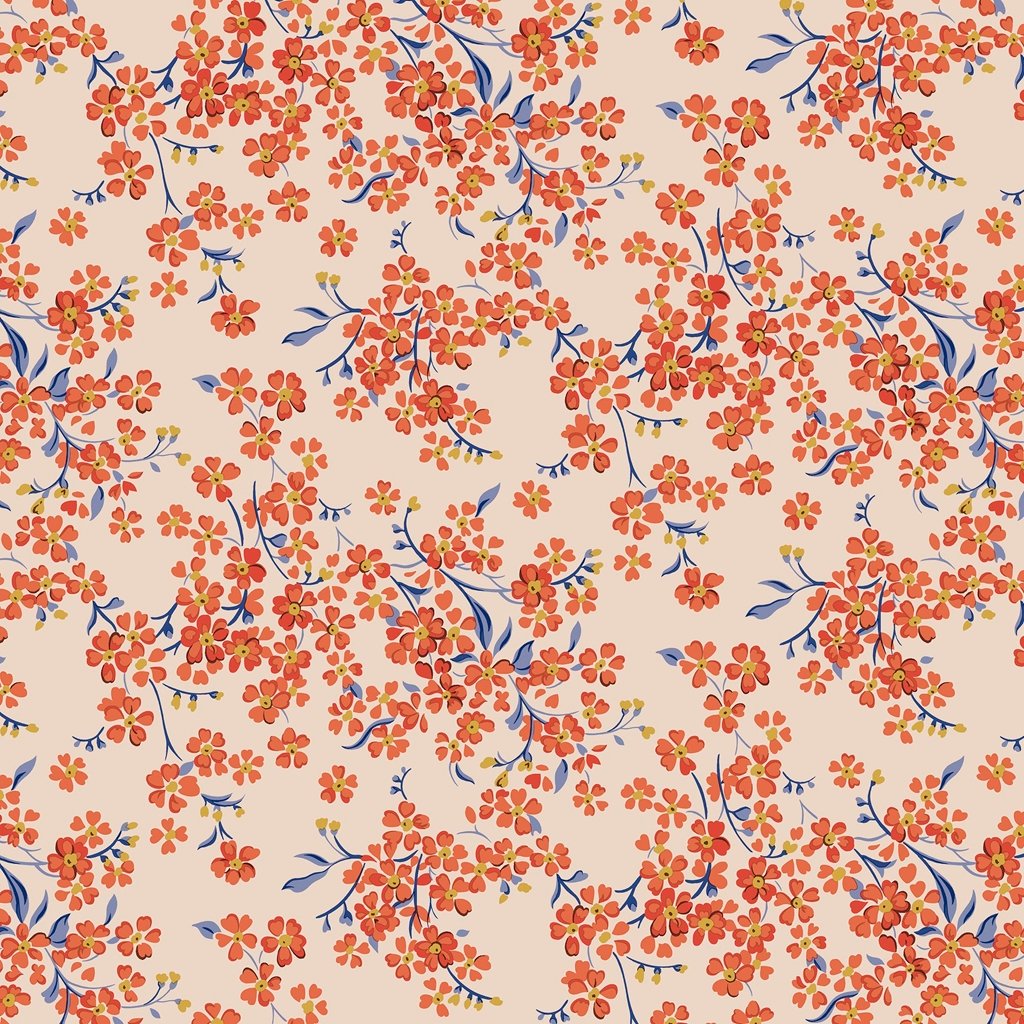 Liberty Floral Nostalgia - Forget-Me-Not Trail Orange image 0