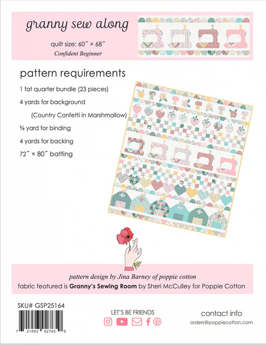 Granny's Sew Along Quilt Pattern- Granny's Sewing Room image 1