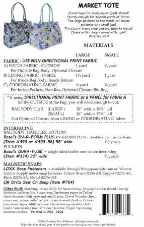 Aunties Two Market Tote Pattern image 1