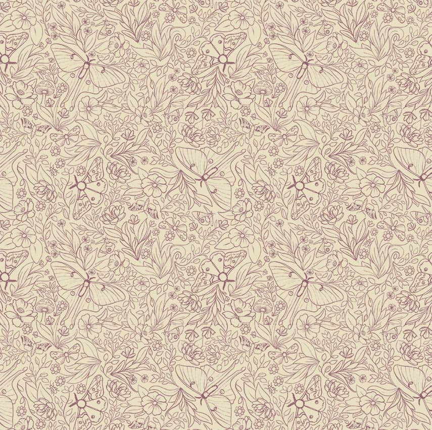 Nocturnal Garden - Floral Flight - Cream