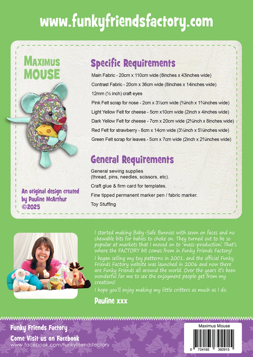 Maximus Mouse - Funky Friends Factory Pattern