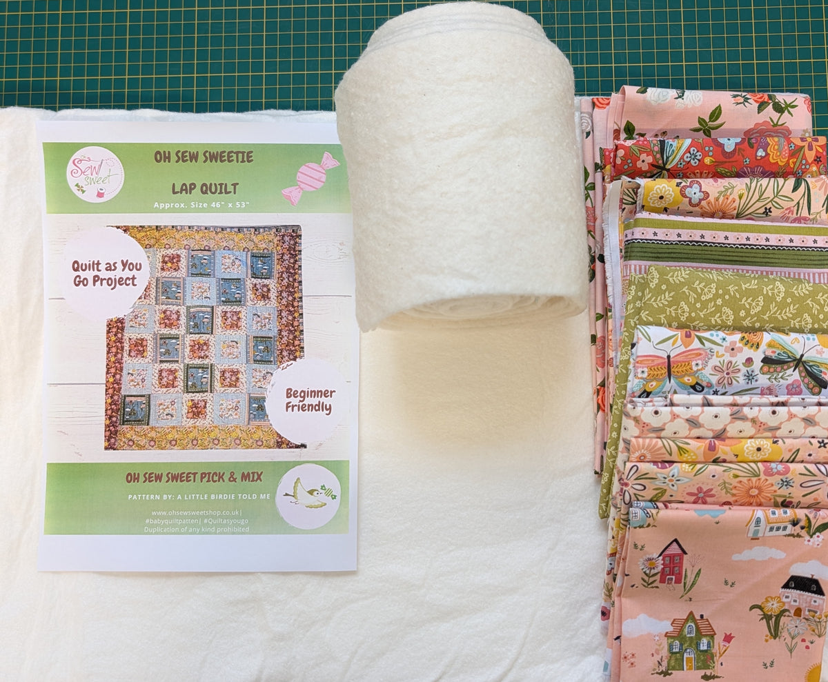 NEW Cottage Charm Quilt As You Go Kit - Coral