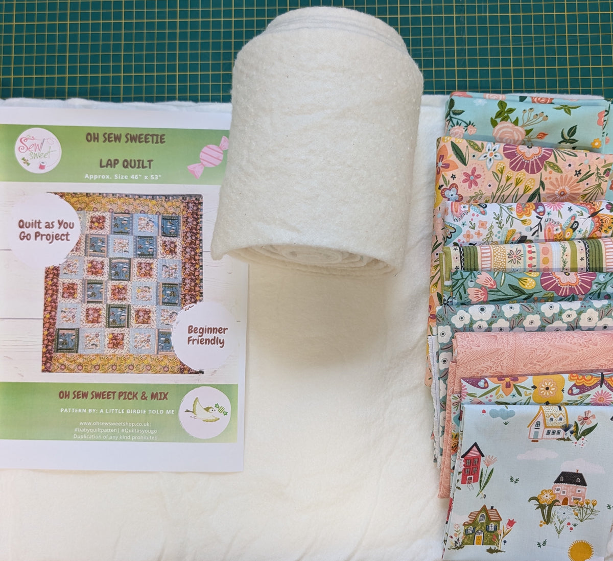 NEW Cottage Charm Quilt As You Go Kit - Mint