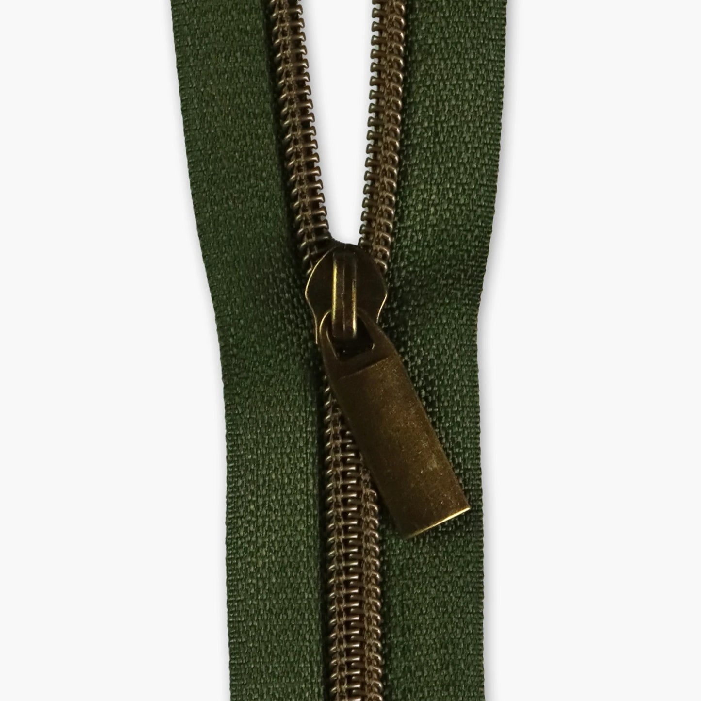 Fern #5 Nylon Antique Coil Zippers: 3 Yards With 9 Pulls by Sallie Tomato