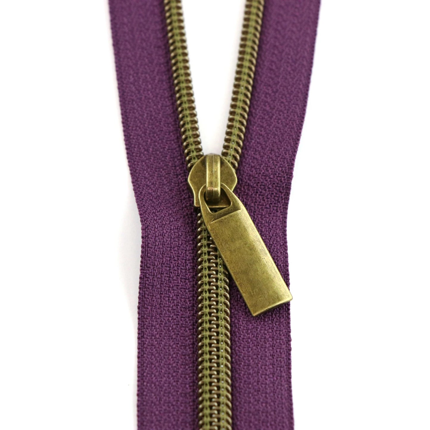 Purple #5 Nylon Antique Coil Zippers: 3 Yards with 9 Pulls by Sallie Tomato