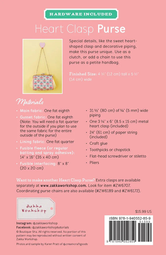 HEART CLASP PURSE ROSE GOLD