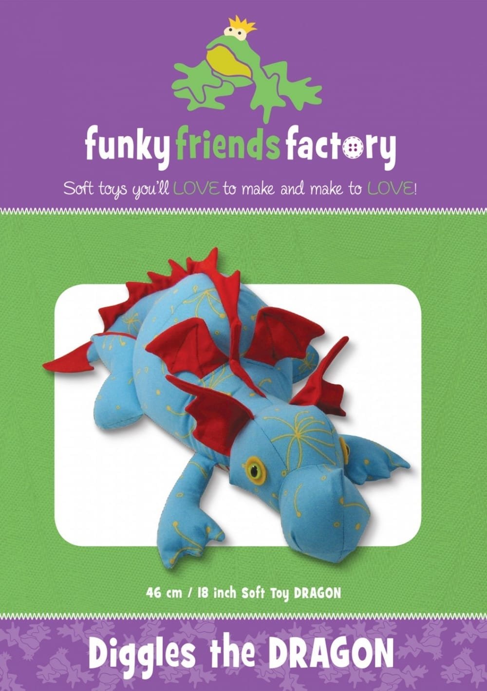 Diggles the Dragon - Funky Friends Pattern image 0