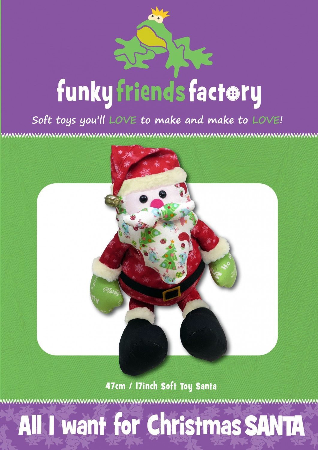 All I Want For Christmas Santa - Funky Friends Factory Pattern image 0