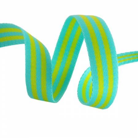 Tula Pink Webbing 2yd x 1in - Lime and Turquoise image 0