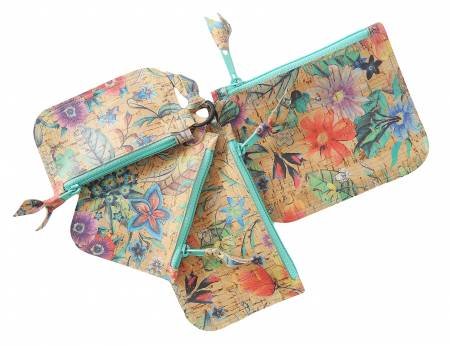 Aunties Two Cork Coin Purse with Key Ring Pattern image 0