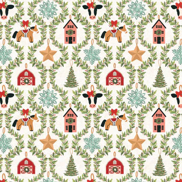 Prairie Christmas by Poppie Cotton - Country Ornaments White image 0