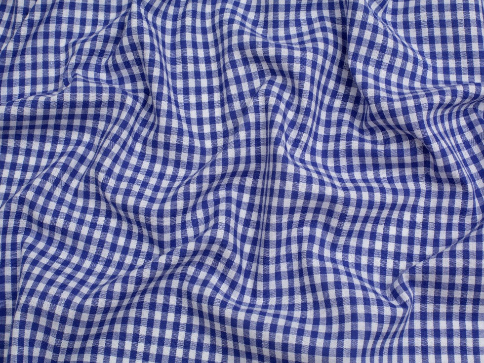Royal Blue/white Yarn Dyed Small Gingham Check from Kobenz by Modelo Fabrics