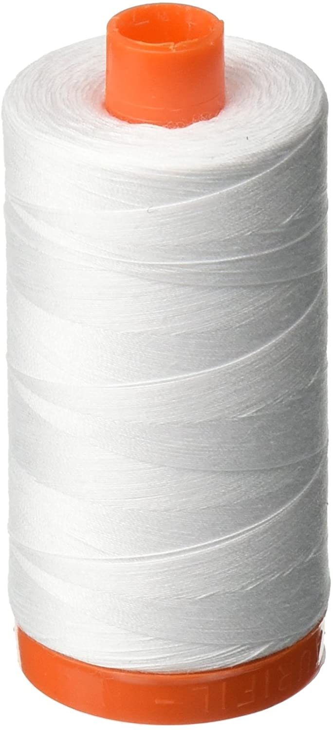 Aurifil 50Wt 100% Mako Cotton Thread White image 0