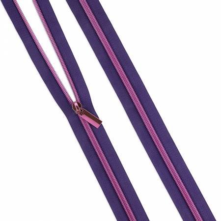 Moonflower #5 Nylon Tula Pink Coil Zipper 3yds and 9 Pulls by Sallie Tomato image 0