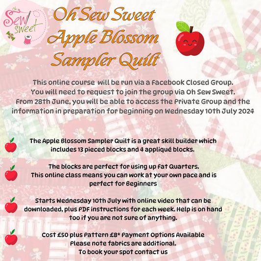 Online Sew a Long.  Apple Blossom Quilt Sampler image 1