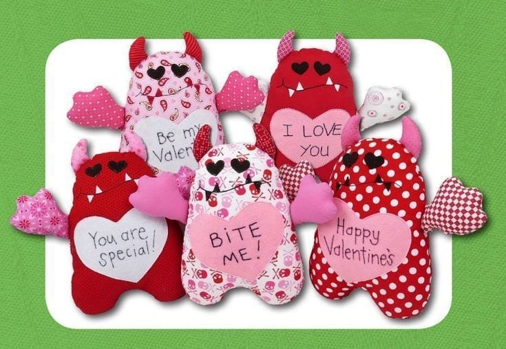 Valentine's Love Monsters - Funky Friends Factory Pattern image 0