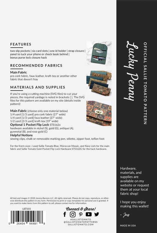 Lucky Penny Wallet Pattern by Sallie Tomato image 1