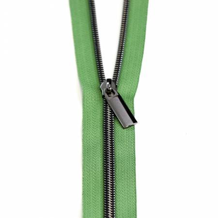 Magnolia & Gunmetal Coil Zippers: 3 Yards with 9 Pulls by Sallie Tomato image 0