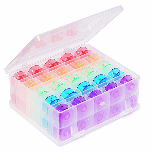 Hemline Double Sided Bobbin Box with 50 Plastic Bobbins image 1