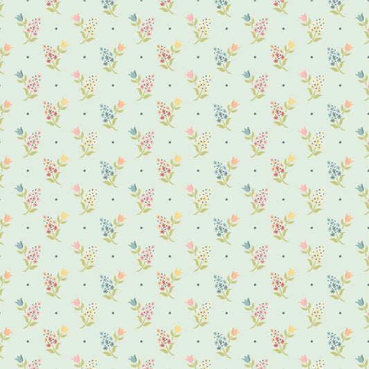 Wildwood Dwellings by Poppie Cotton - Sprigs And Tulips Light Teal image 0