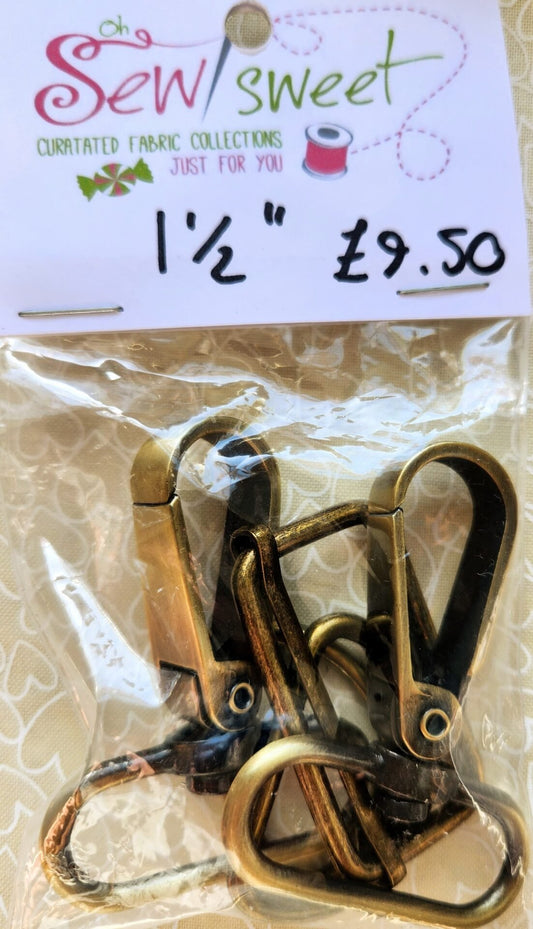 Bag Hardware Set 1.5" - Antique Brass image 0