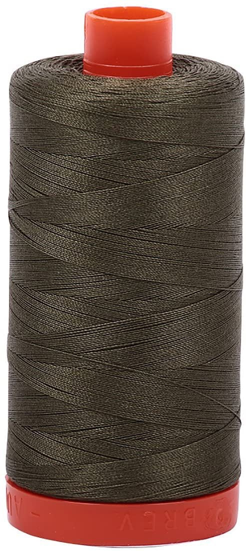 Aurifil 50Wt 100% Mako Cotton Thread Army Green image 0