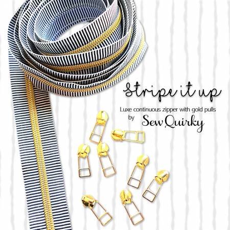 Sew Quirky Stripe It Up Black & White Zipper image 0