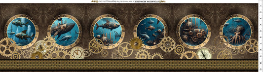 Steampunk Menagerie by Jason Yenter - Border Fabric