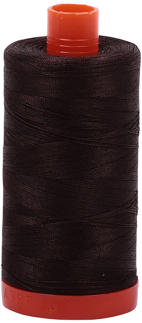 Aurifil 50Wt 100% Mako Cotton Thread Very Dark Bark image 0