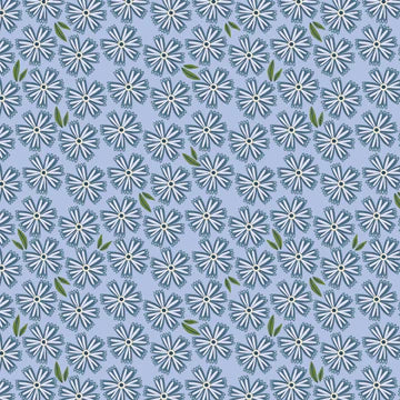 Hide and Seek by Poppie Cotton - Painted Daisies Blue image 0