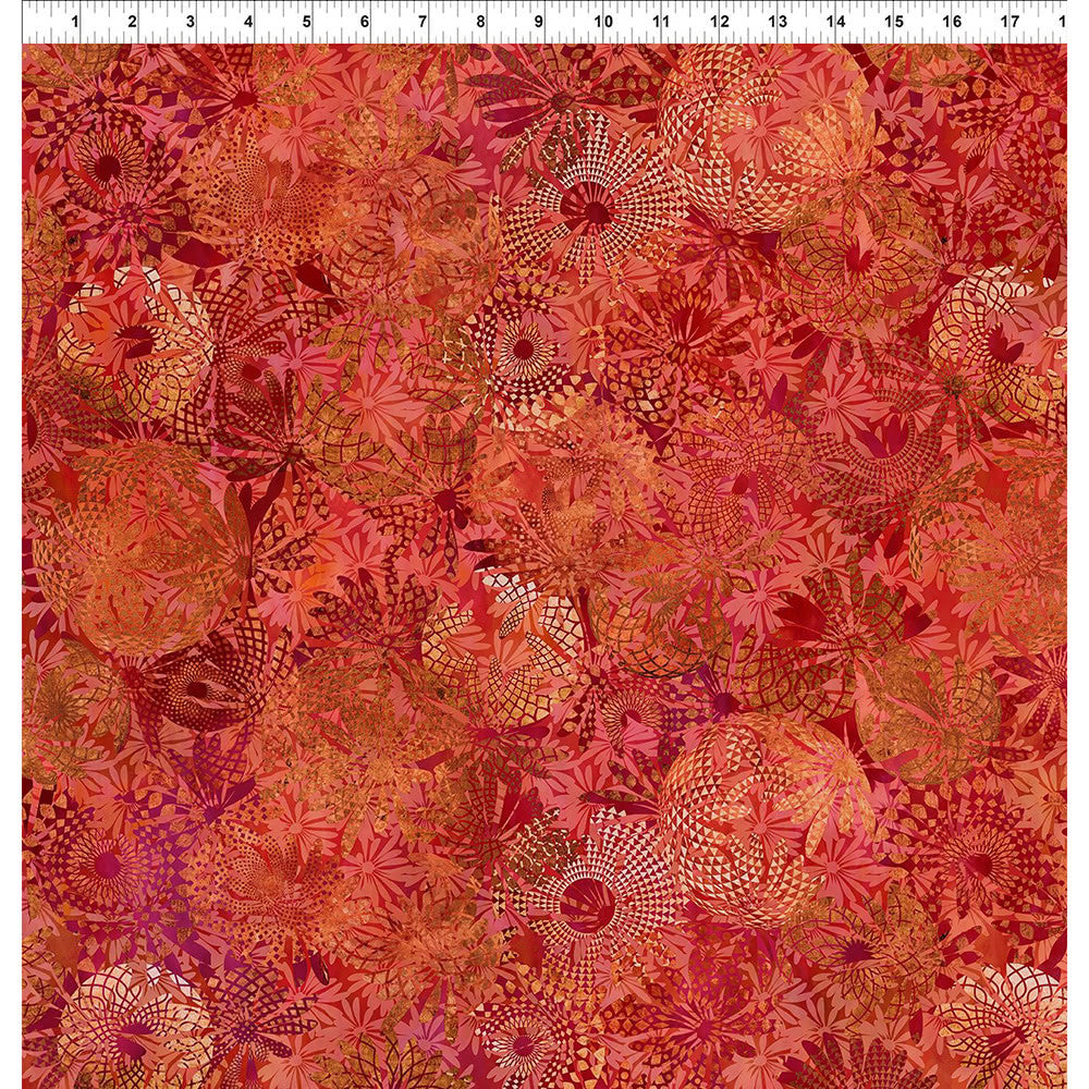 Allure by Jason Yenter - Red Exotic Flower Blooms Collage