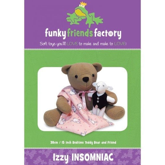 Izzy Insomniac Teddy Bear - Funky Friends Factory Pattern image 0