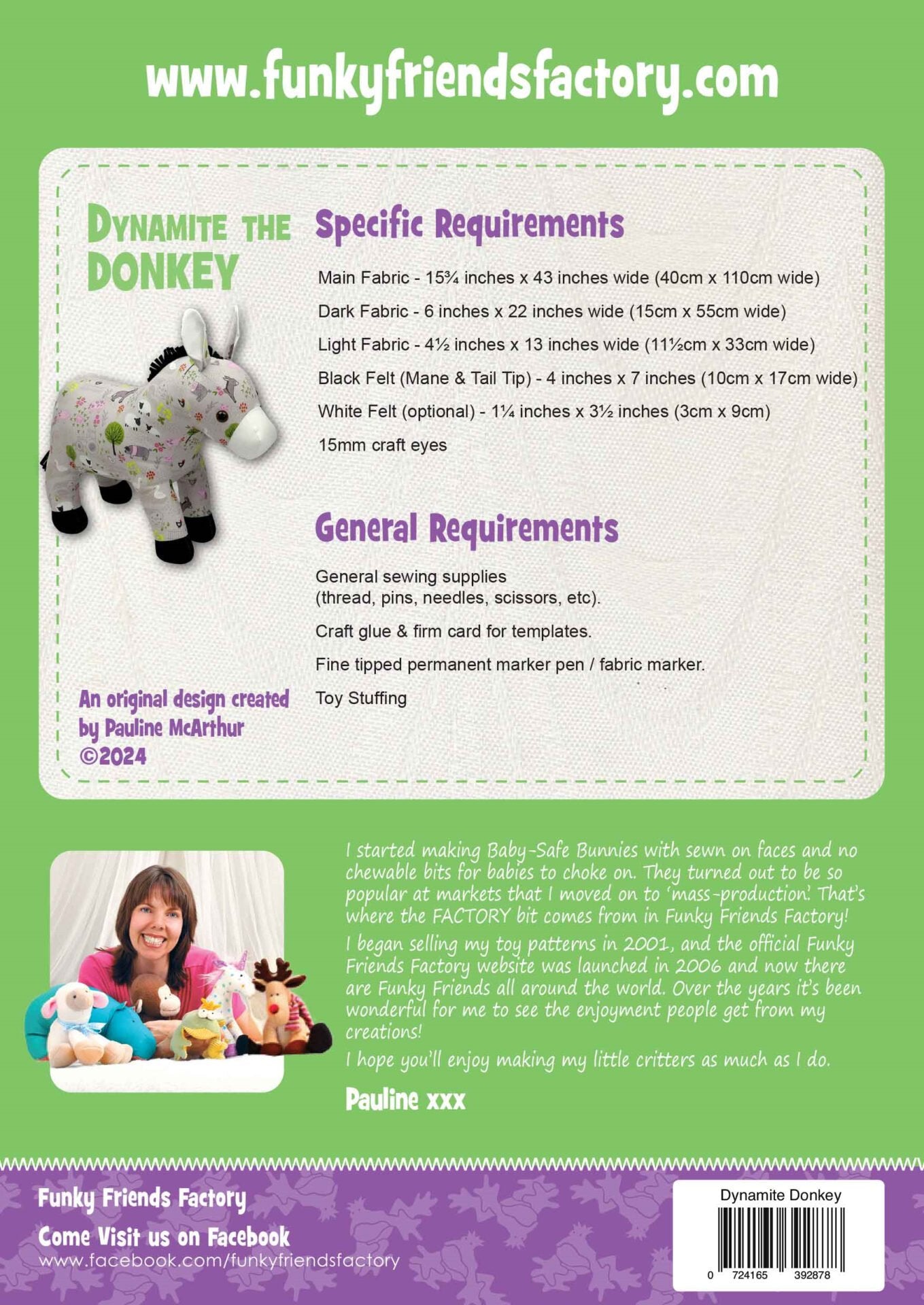 Dynamite The Donkey - Funky Friends Factory Pattern image 1