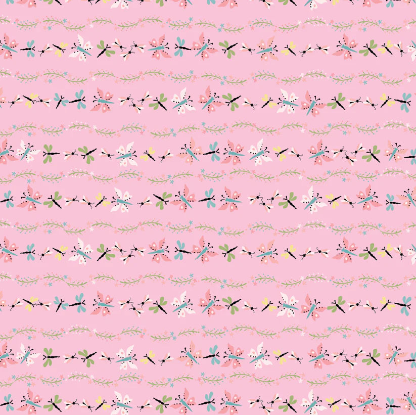 Finding Wonder by Poppie Cotton - Bugs & Butterflies Pink image 0