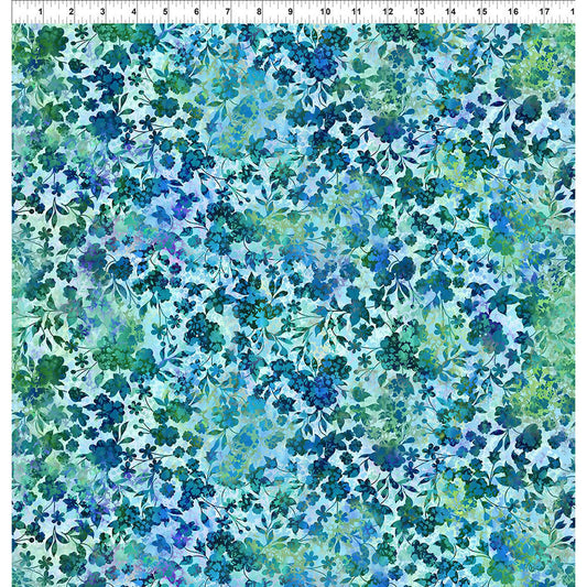 Allure by Jason Yenter - Blue Blooming Floral Berry Vine