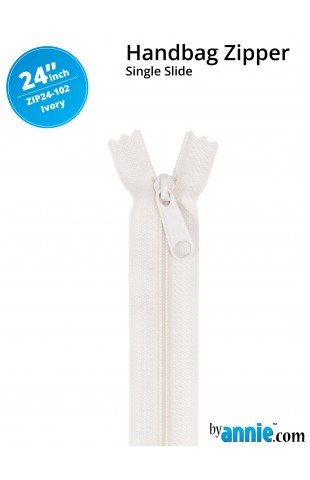 24" Handbag Zippers Single Slide From ByAnnie - Ivory image