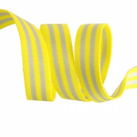 Tula Pink Webbing 2yd x 1in - Grey and Lime image 0