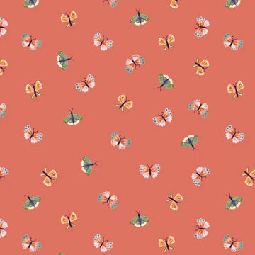 Hide and Seek by Poppie Cotton - Butterflies Coral image 0