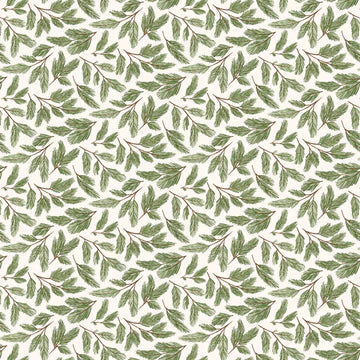 Prairie Christmas by Poppie Cotton - Pine Boughs White image 0