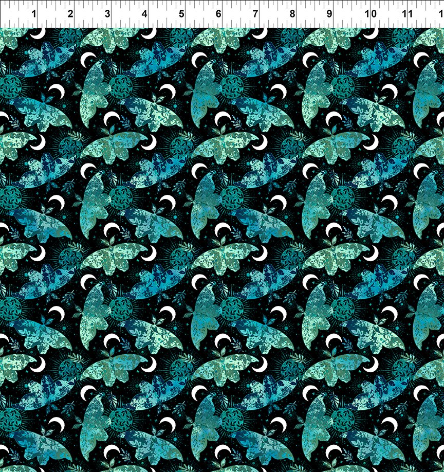 La Luna by Jason Yenter - Teal Moths & Moons